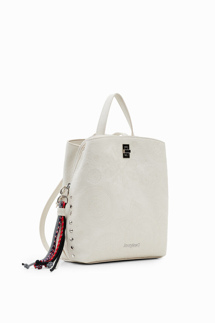 Mochila pequeña efecto piel | Desigual
