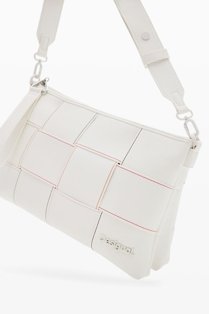 Braided crossbody bag M with topstitching | Desigual