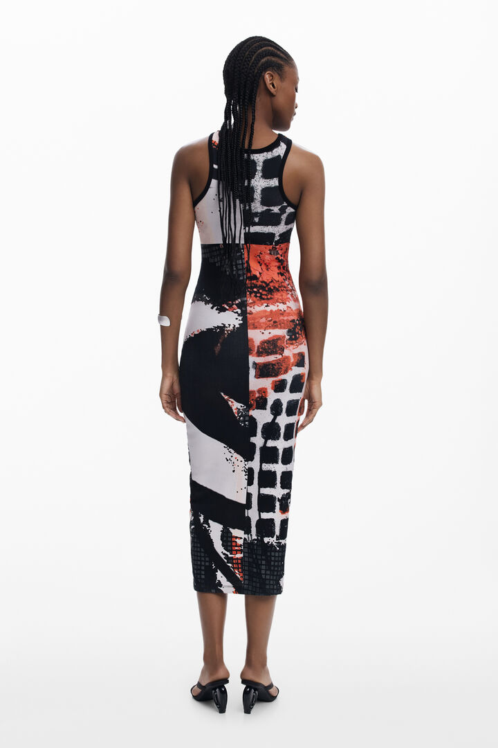 Fitted midi dress face | Desigual