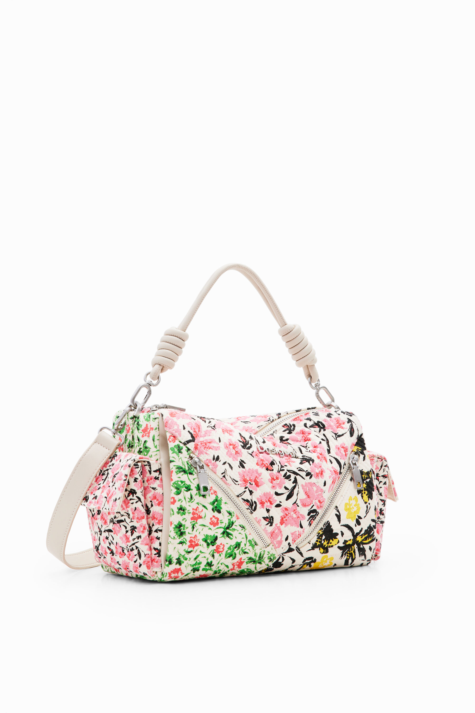 Desigual M floral canvas bag