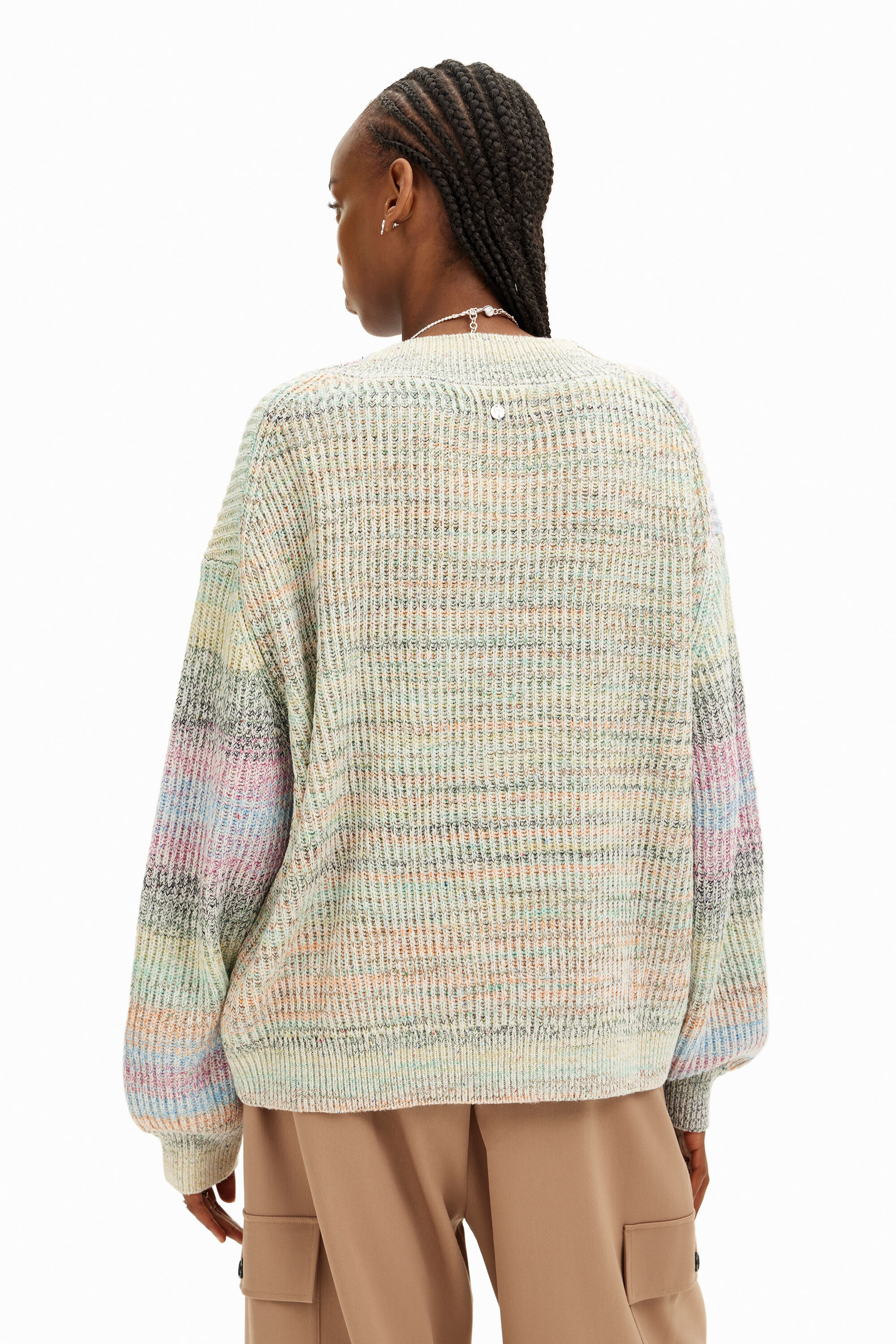 Shop Desigual Multicolored Cardigan In Material Finishes