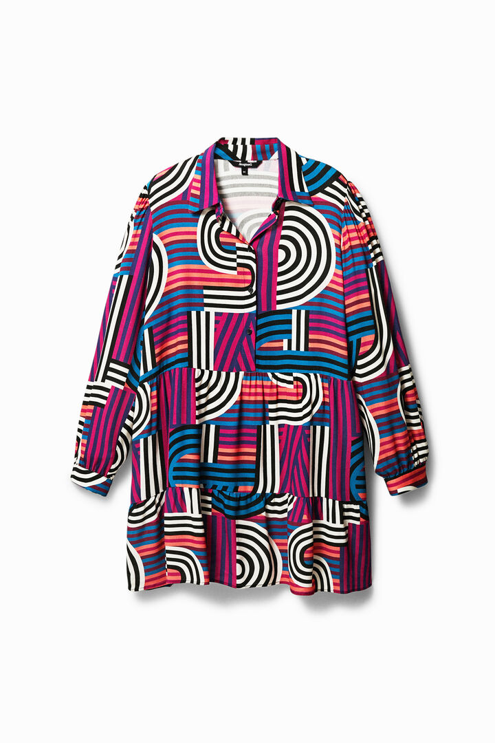 Short geometric shirt dress | Desigual