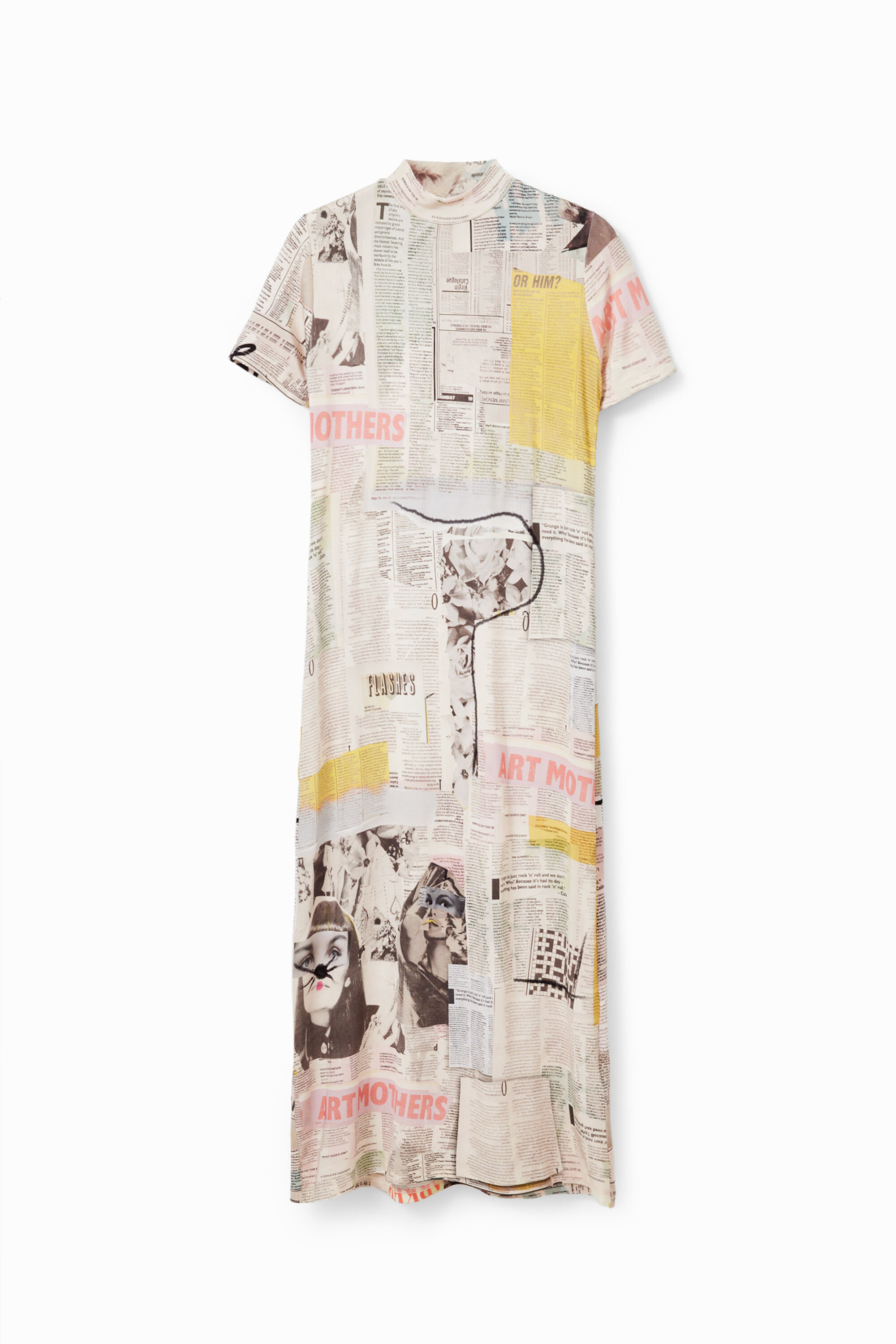 Midikleid Slim Fit Zeitung