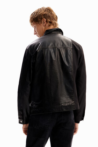 Leather trucker jacket | Desigual