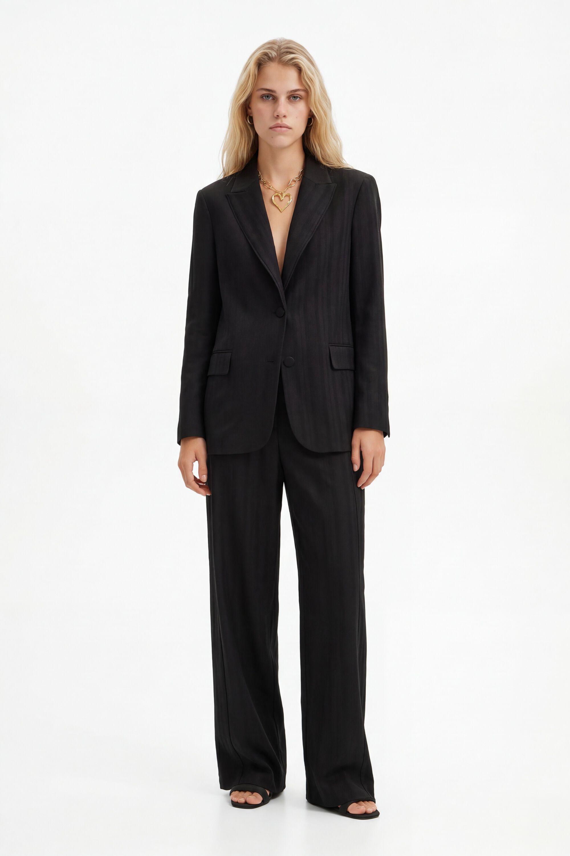Blazer recta textura - BLACK - L