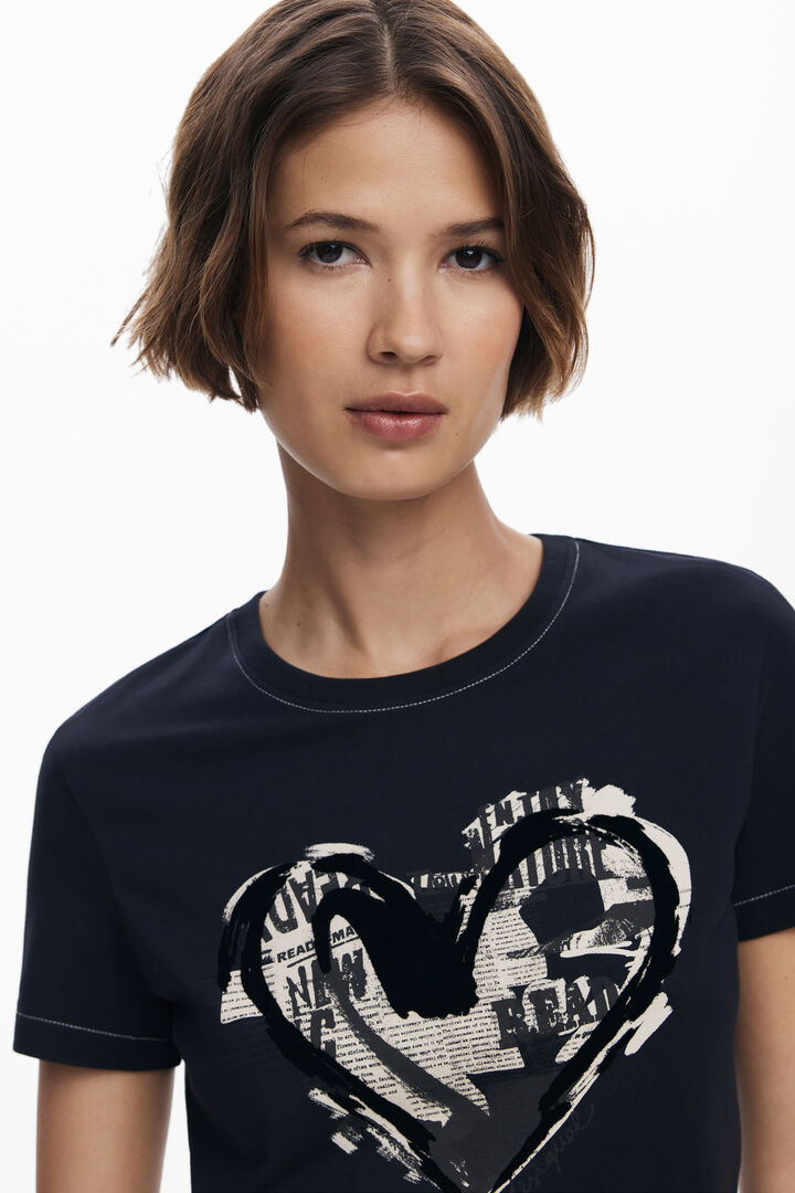 T-shirt cœur journal | Desigual