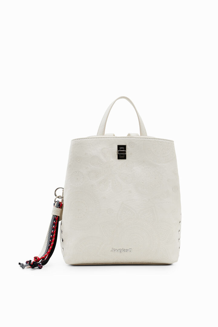 Mochila pequeña efecto piel | Desigual