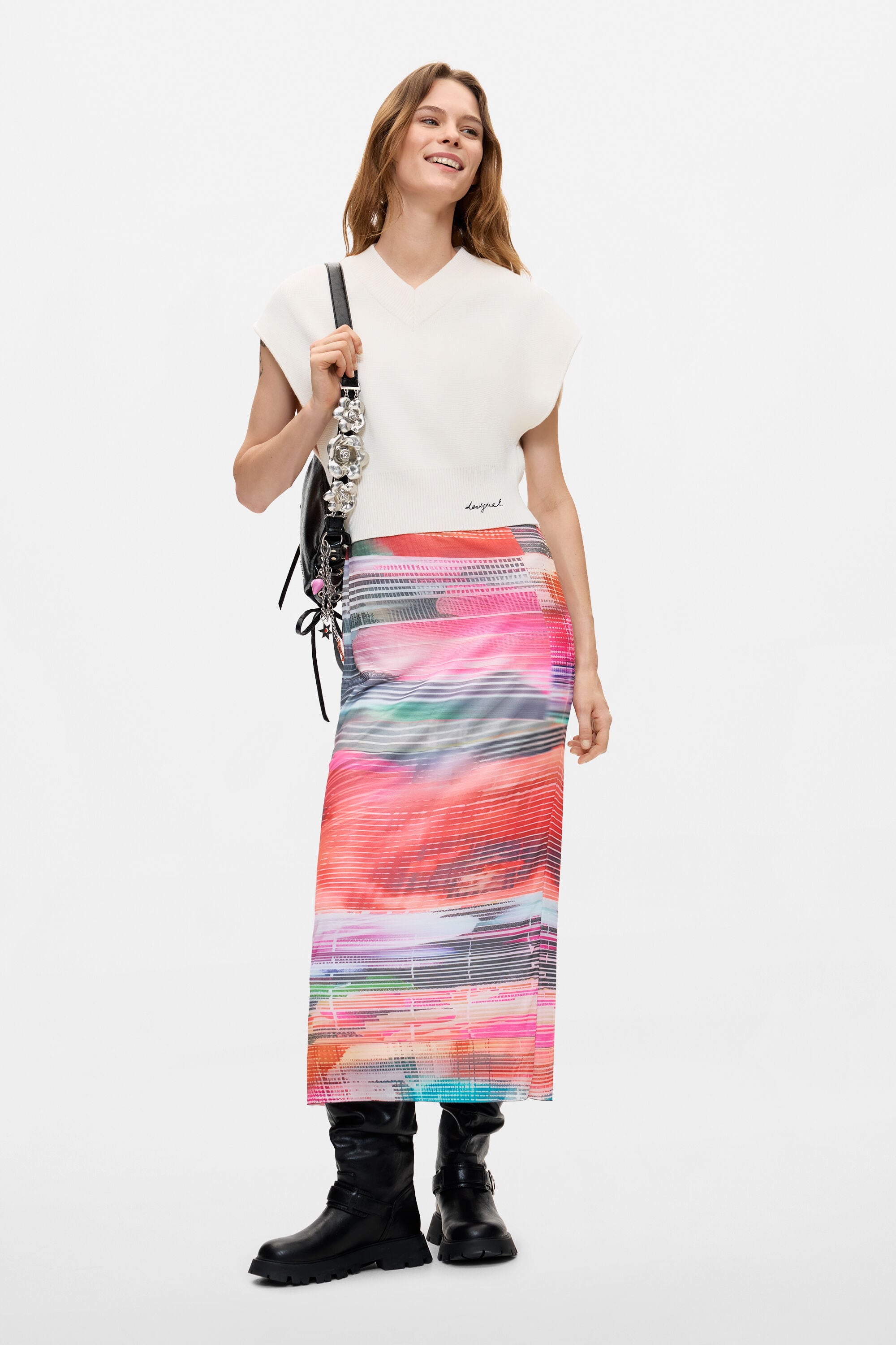 2-in-1 bedrukte jurk - RED - M