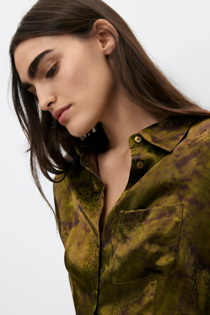 vestido camisa curto estampado