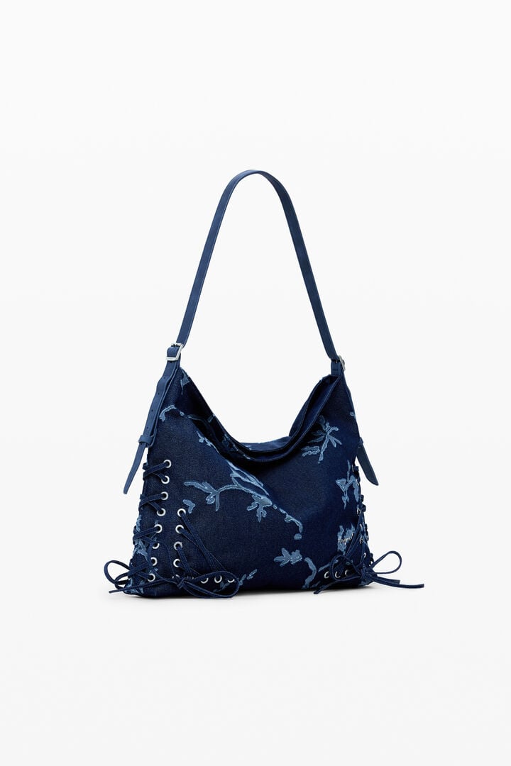 Borsa media in denim devoré | Desigual