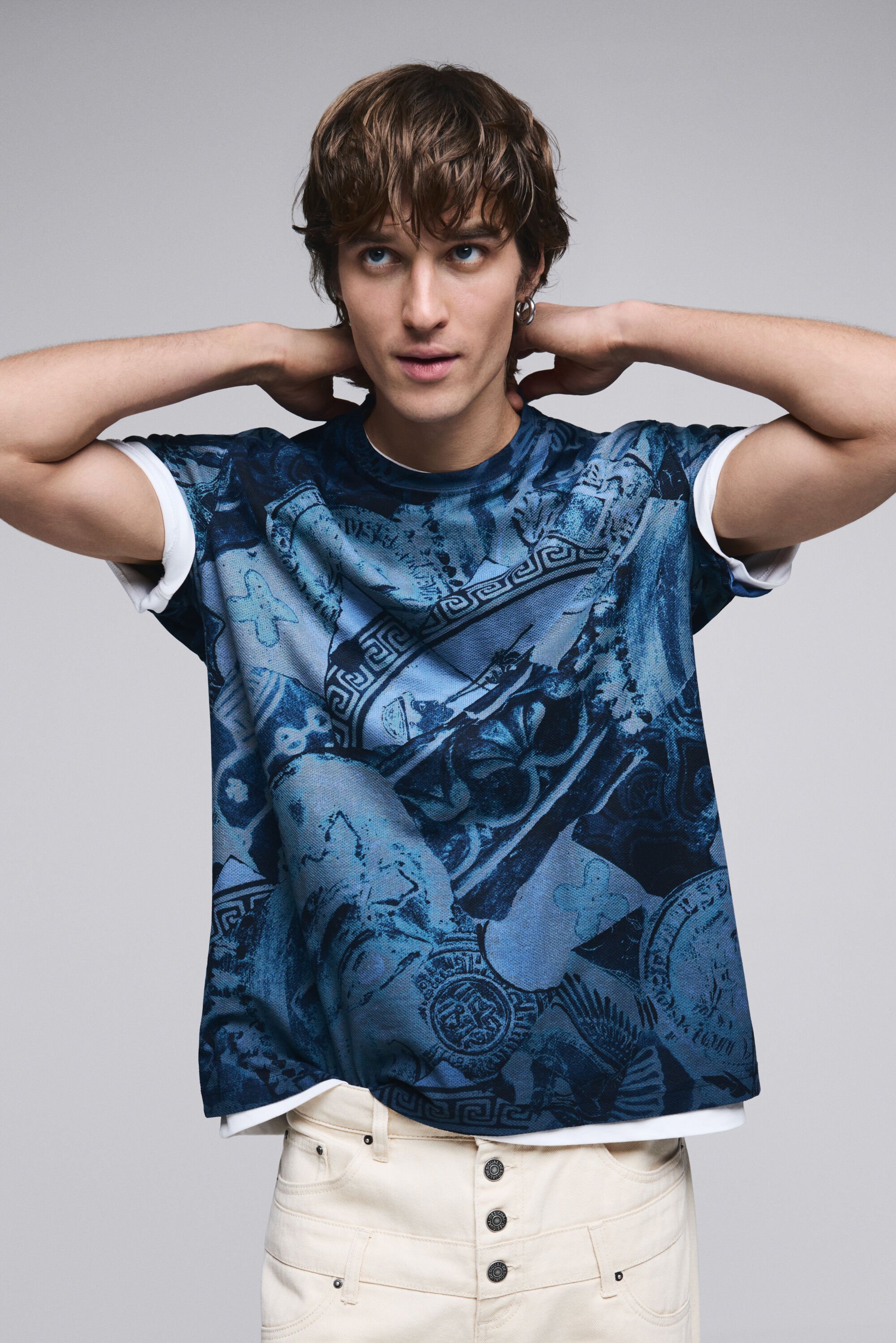 Desigual T-shirt met korte mouwen en mozaïek - BLUE