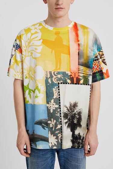 Unisex Hawaiian patch T-shirt | Desigual