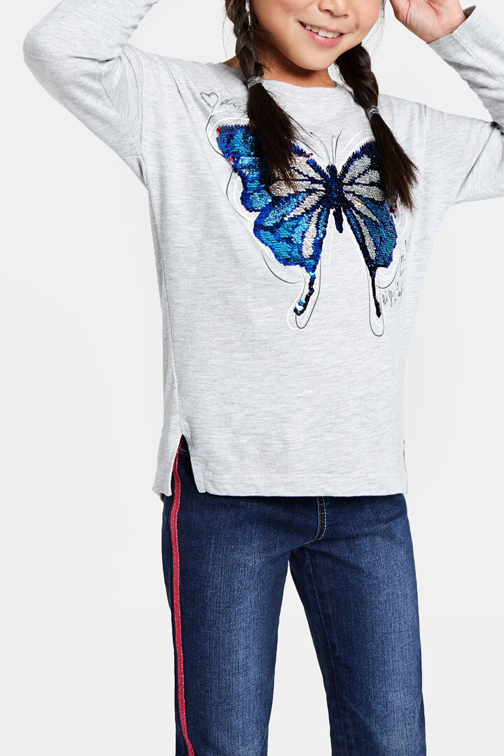 Camiseta mariposa lentejuela reversible | Desigual