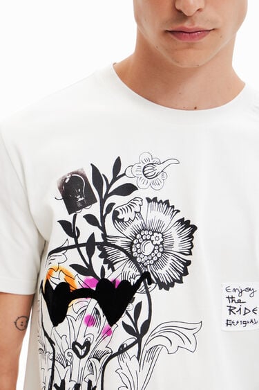 Skull and flowers T-shirt | Desigual
