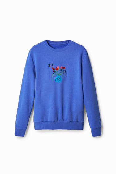Sweater Stickerei Blume | Desigual