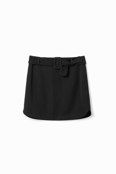 Mini-jupe ceinture broderie | Desigual