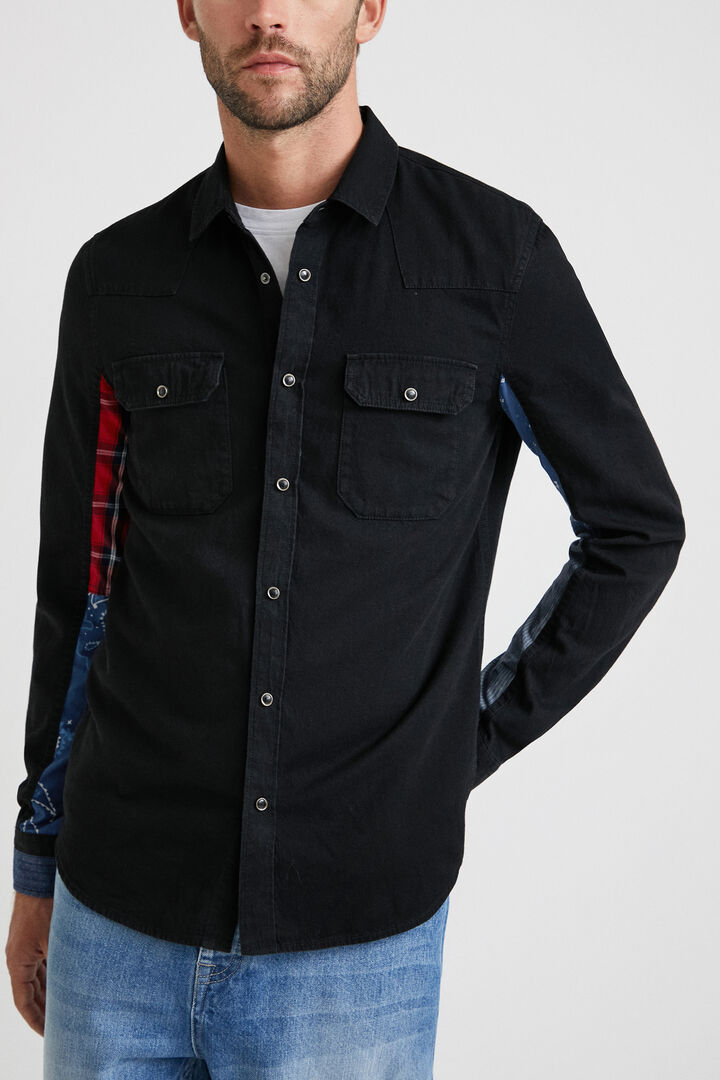 Chemise jean patch imprimé | Desigual
