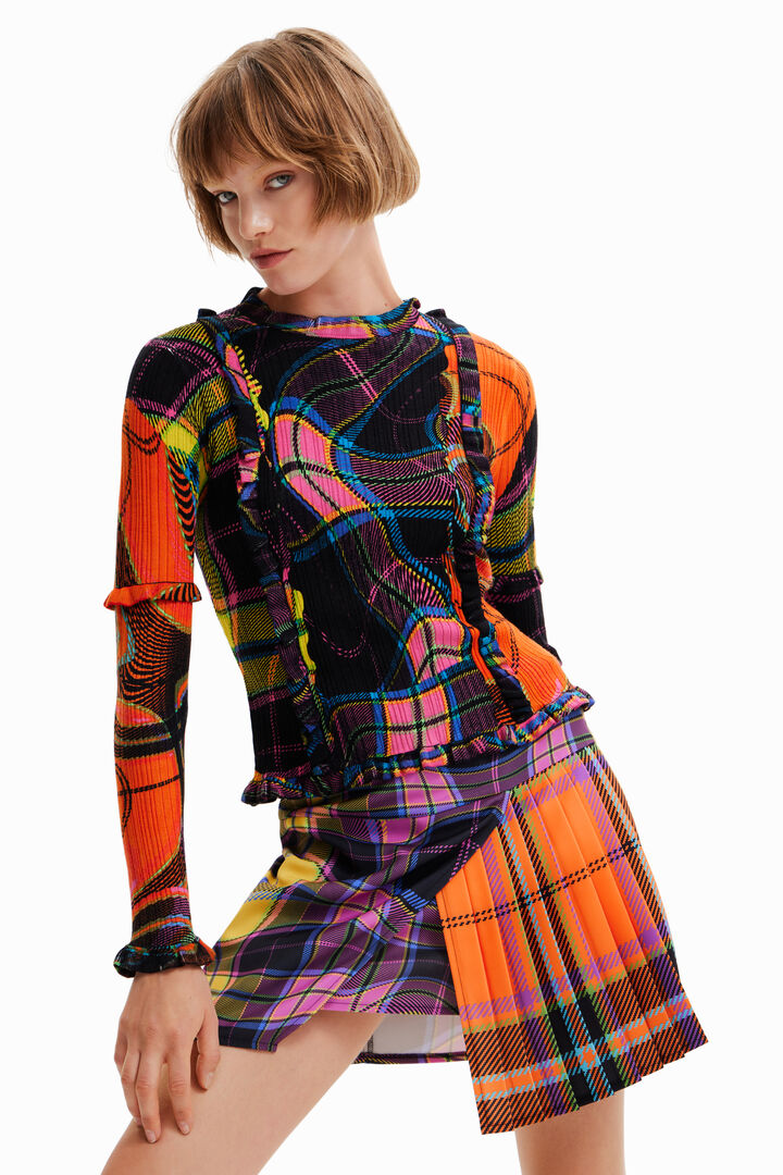 María Escoté criss-cross plaid mini skirt | Desigual