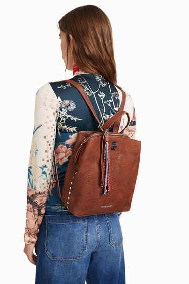 Small leather effect backpack | Desigual
