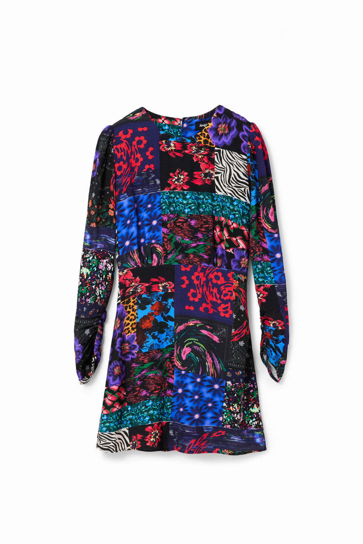 desigual cut out dress Desigual, Short patchwork cut-out dress, Viscose, Black, S