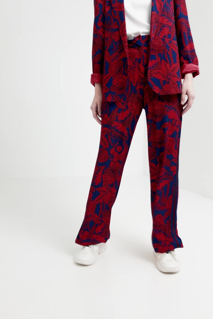 Floral print palazzo trousers | Desigual