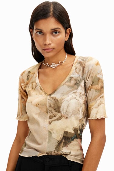 ルネッサンス 半袖のフラワーTシャツ | Desigual