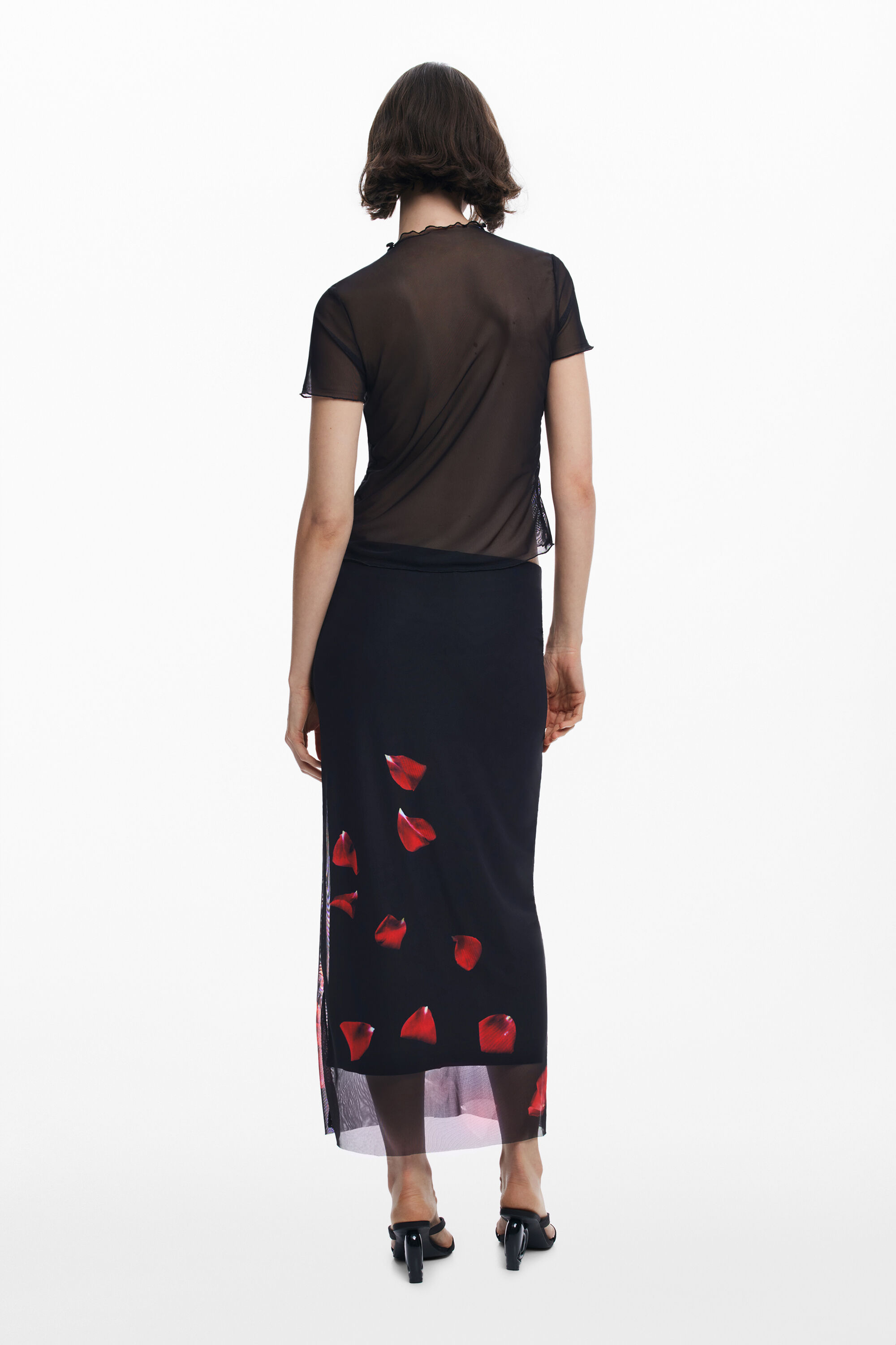 Desigual Tyler Mcgillivary Petal Midi Skirt In Black