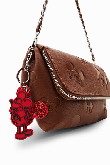 Disney Minnie & Mickey Mouse Monogram black Crossbody Chain purse New!