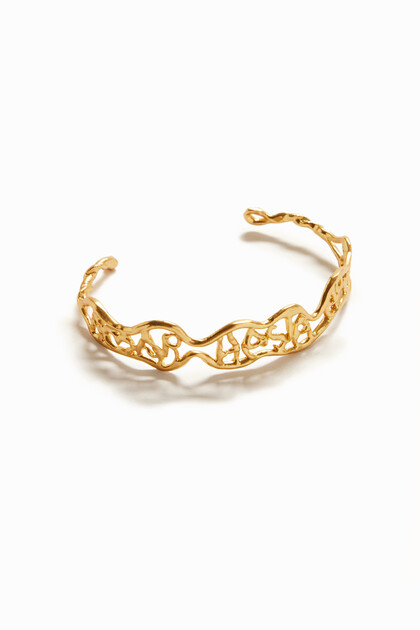 Zalio slender gold plated message bracelet
