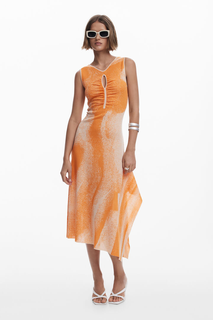 Jacquard cut-out dress | Desigual