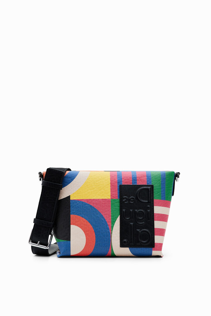 Small colourful geometric crossbody bag | Desigual
