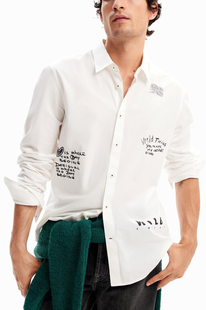 Poplin message shirt | Desigual