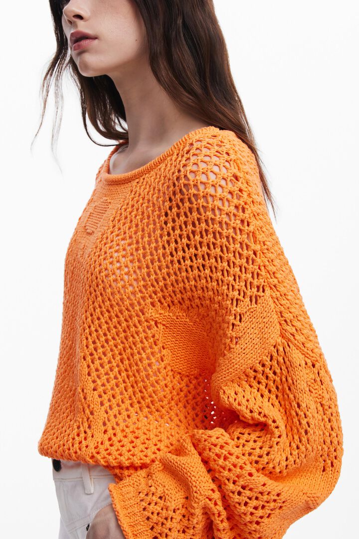 Fluid openwork sweater