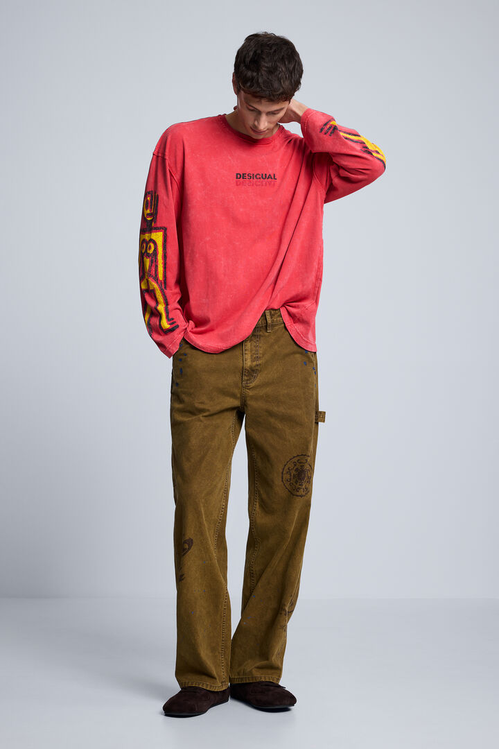 T-shirt met lange mouwen van katoen