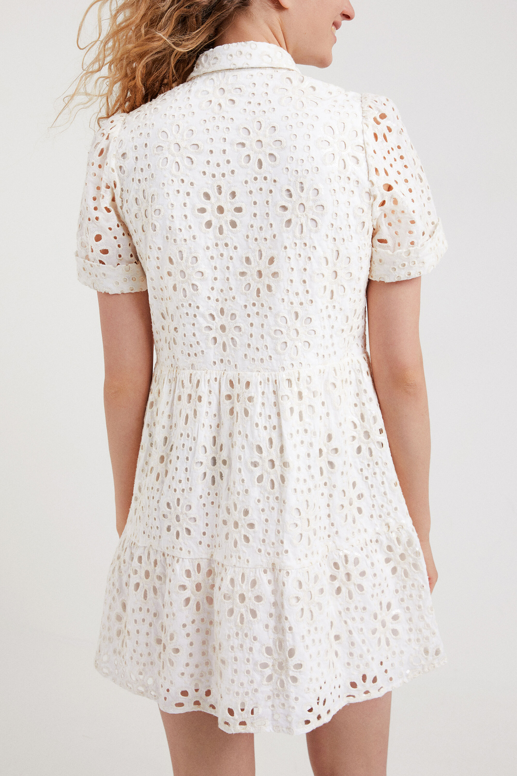 Swiss embroidery T-shirt dress 