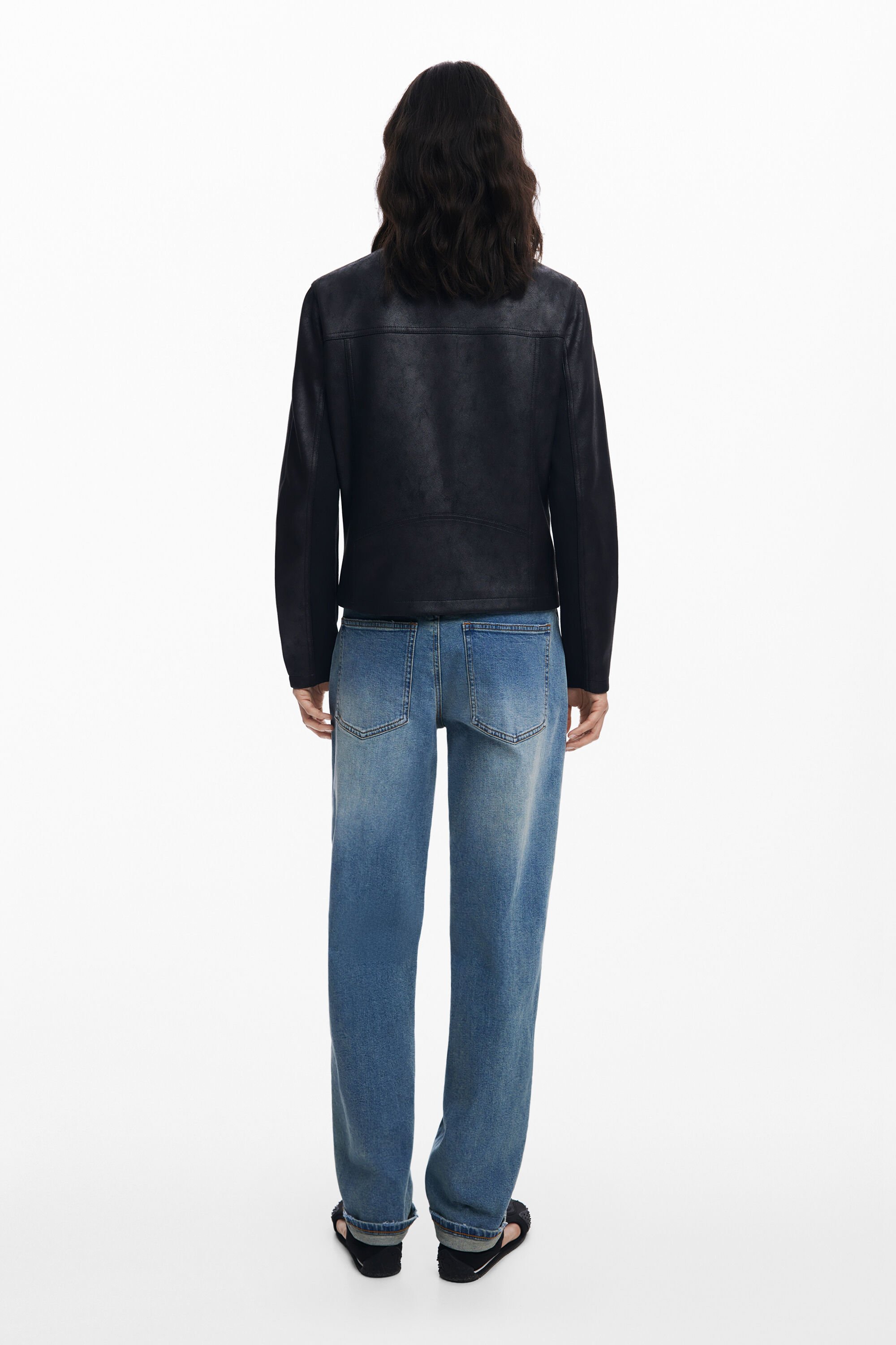 美品desigual黒 ジッパー ハイネック ジャケットsize44大きいサイズ オーバーサイズのウールジャケット メンズ用 I Desigual.com