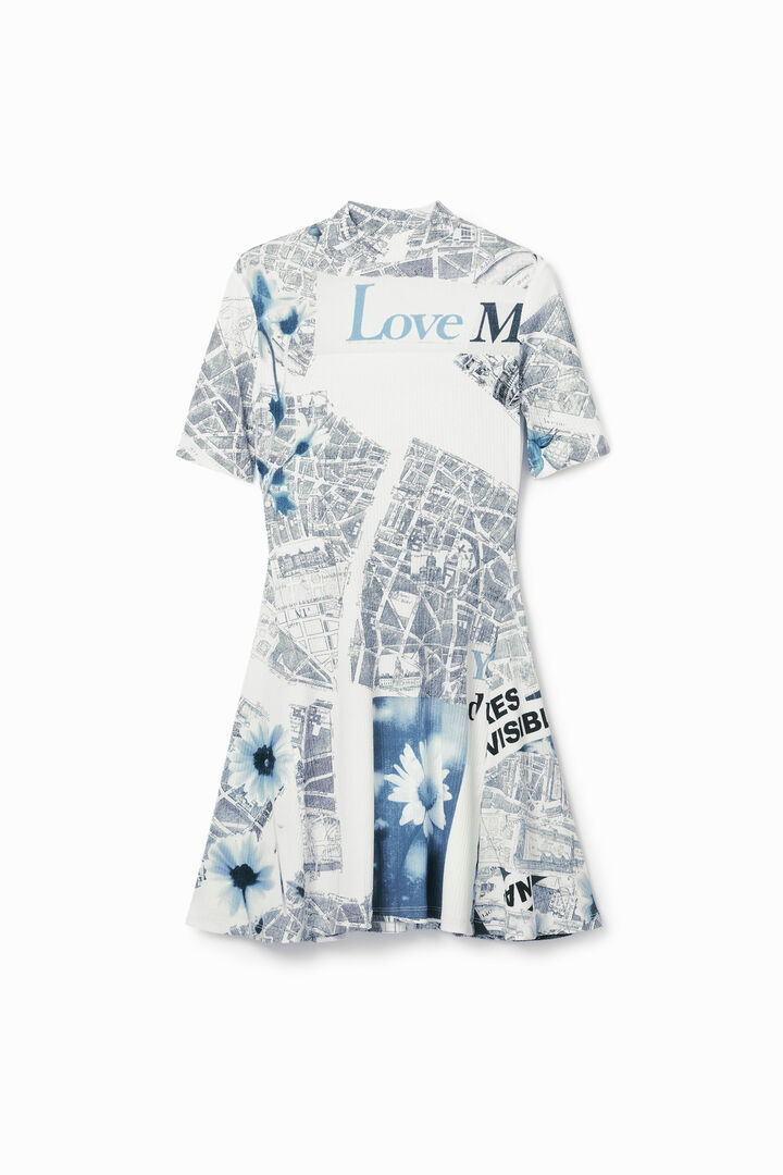 Short map skater dress | Desigual