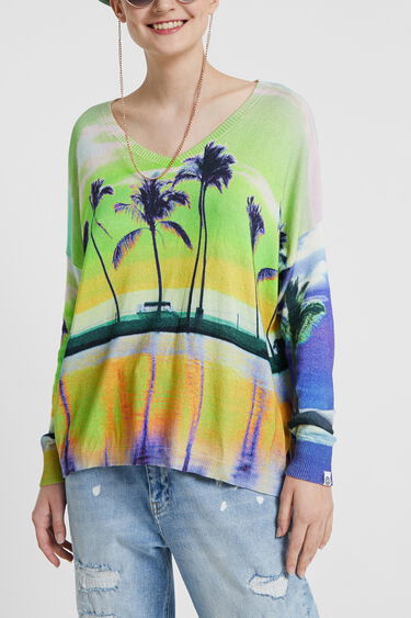 hawaiian print jumper
