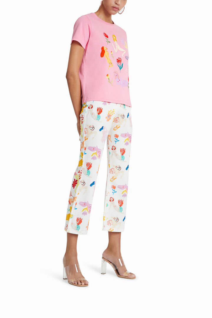 T-shirt organique à broderies de Miranda Makaroff | Desigual
