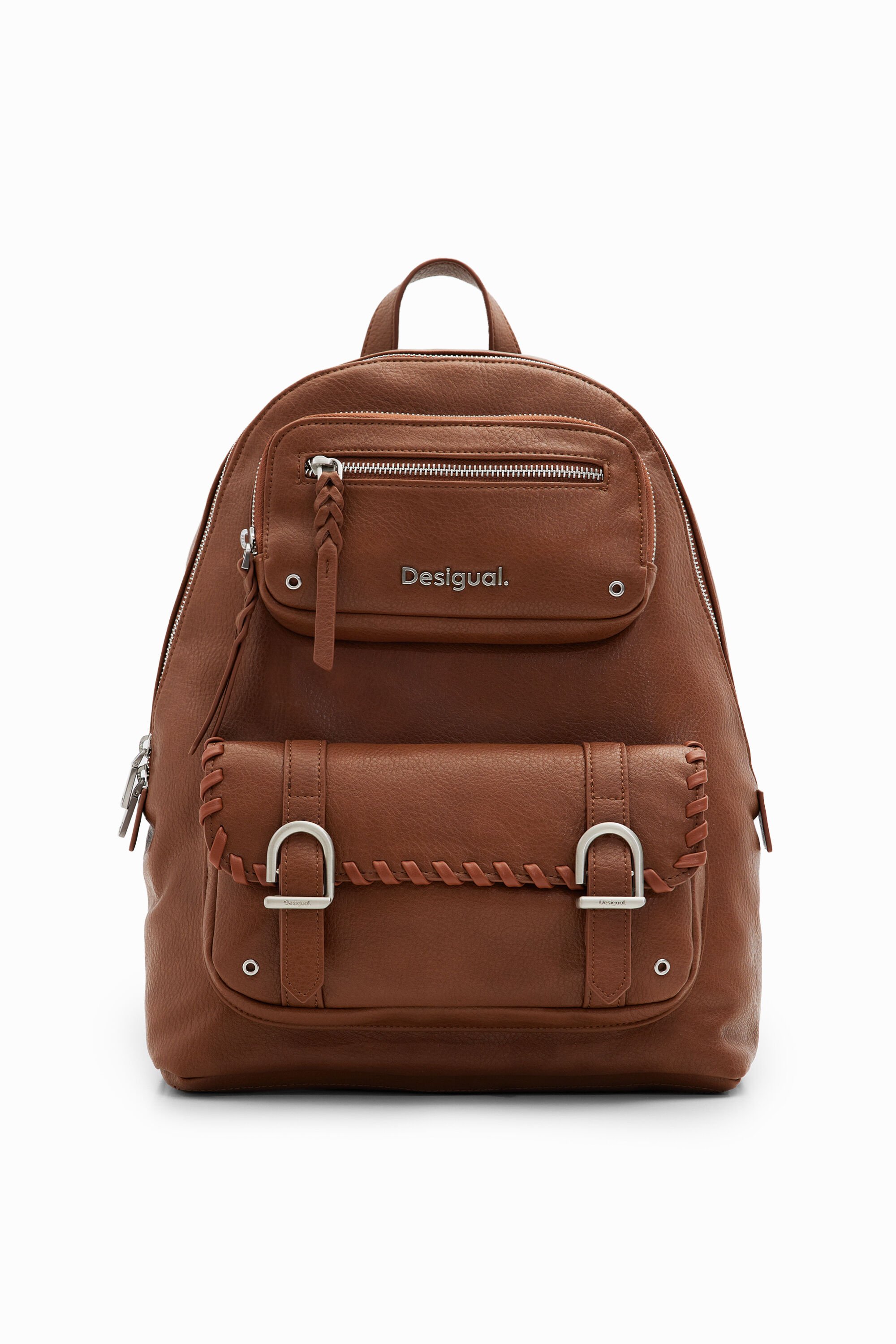 Shop Desigual L Pockets Backpack In Brown