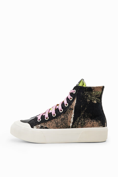 SNEAKERSY Z WYSOKĄ CHOLEWKĄ PATCHWORK