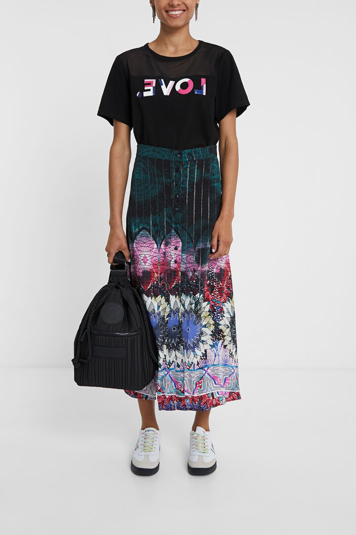 Long Lurex viscose skirt | Desigual