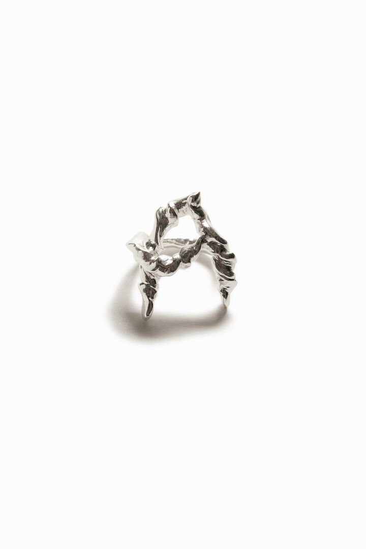 Verzilverde ring met de letter A Zalio