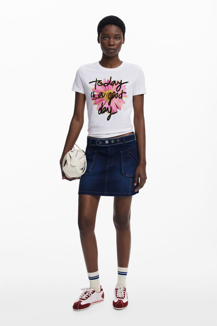 Kurzarm-T-Shirt mit Blumenmuster | Desigual