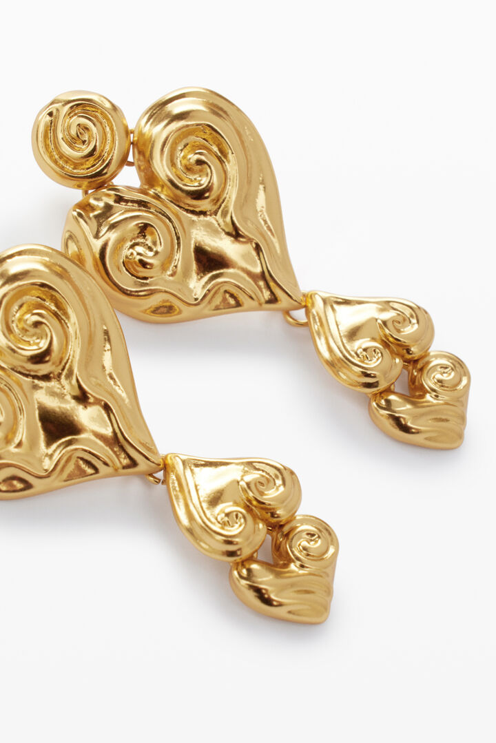 Zalio gold-plated triple heart earrings | Desigual