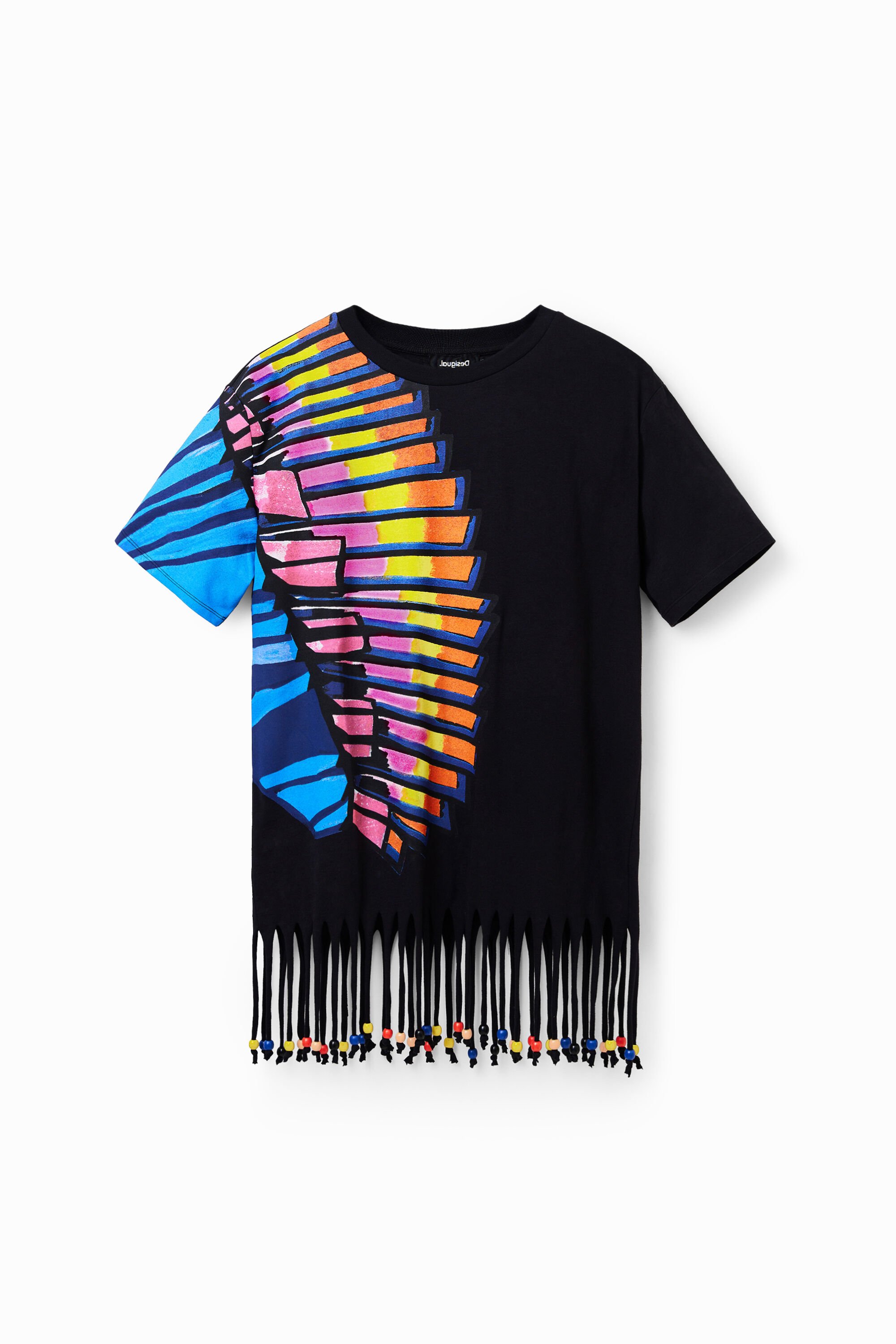Tropisches Oversize-Shirt Glasperlen