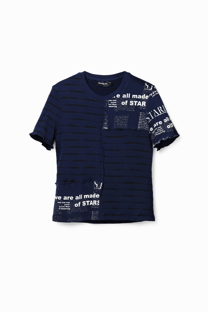 Striped patchwork newspaper T-shirt | Desigual