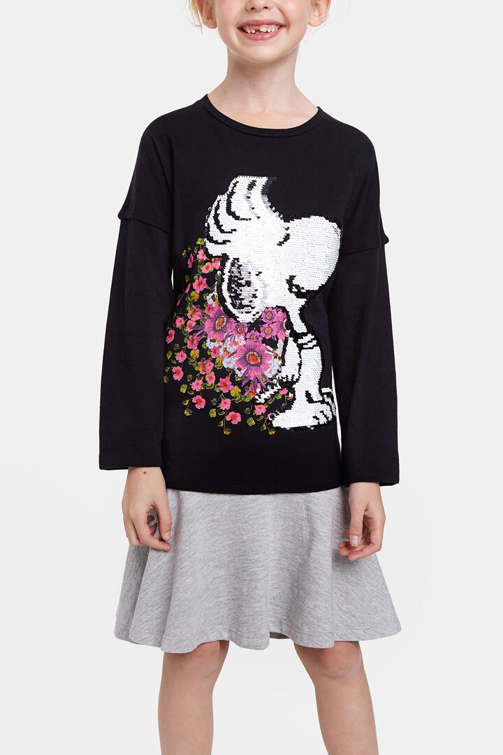 Šaty Snoopy s obojstrannými flitrami | Desigual