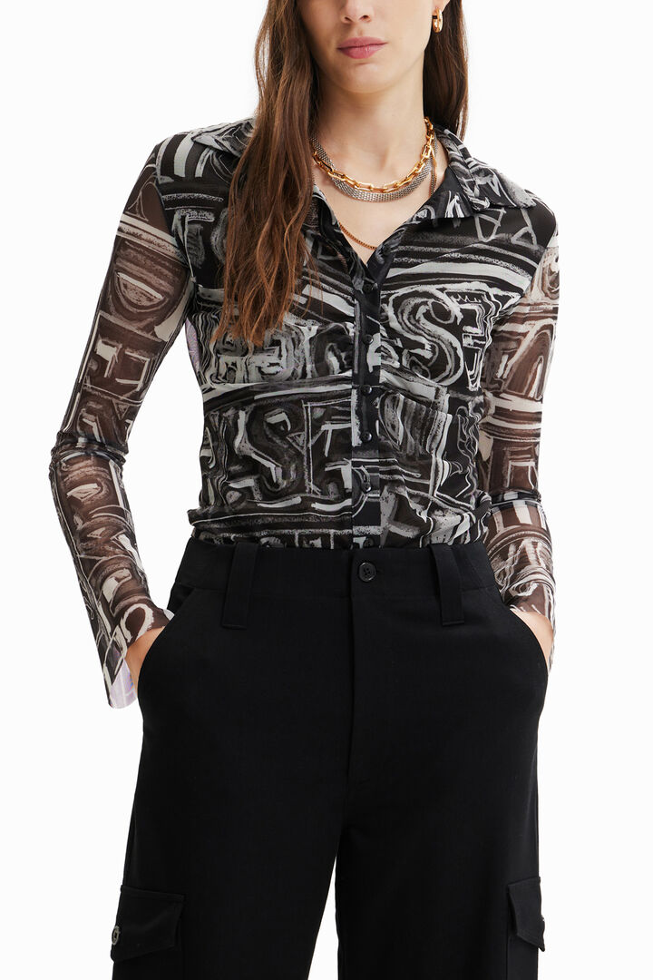 Camisa slim curta tul | Desigual