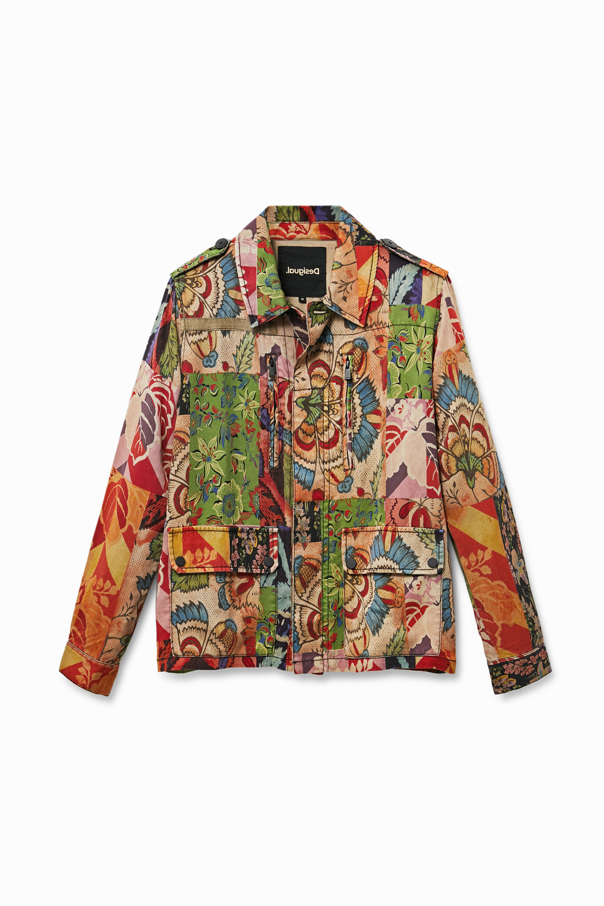 Desigual M. Christian Lacroix Tropical Patchwork Jacket In Material Finishes